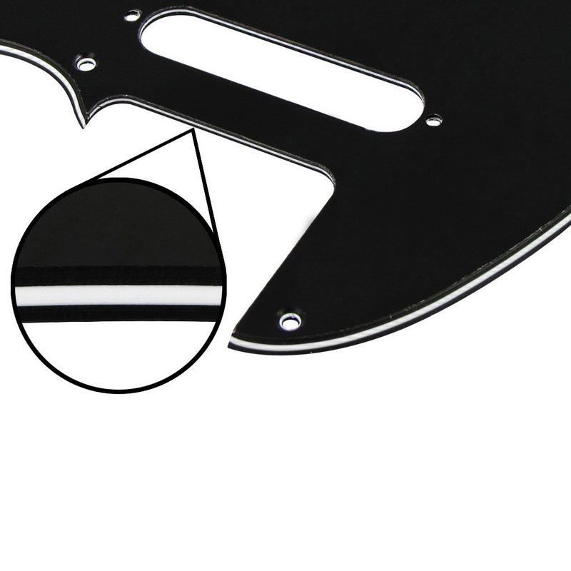 FLEOR 3Ply Black 8 Hole Guitar TL Pickguard Plate with Mounting Screws Fit TL Pickguard Replacement (2 Single Coil Pickup Holes) - Image 5